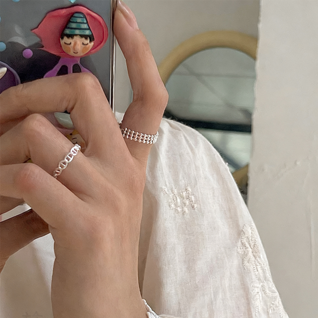 weanフレキシブルシルバーチェーンリング 7s