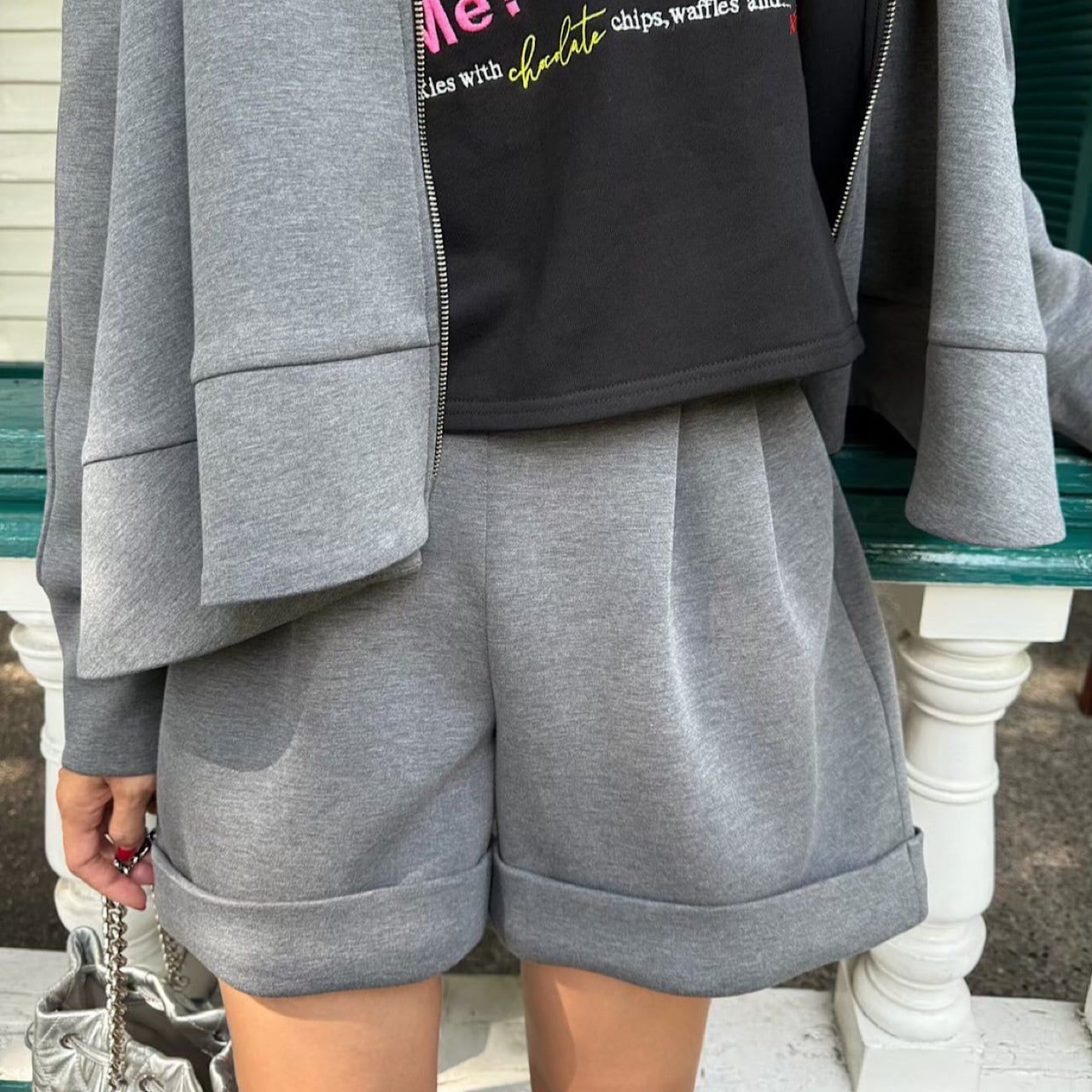 ボンディングショートパンツ(グレー) | LINKABLE