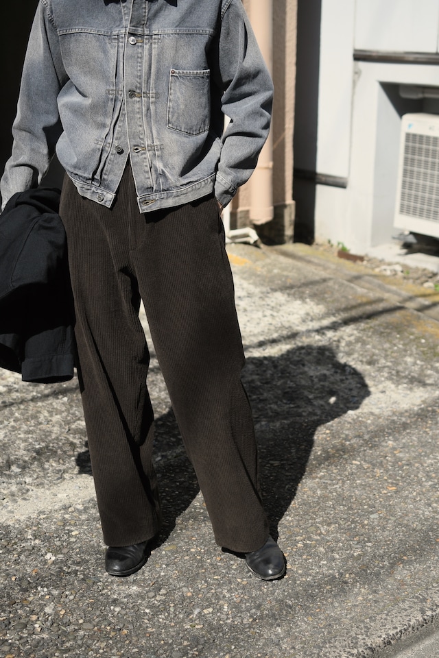 A.PRESSE / Wool Corduroy Wide Trousers (Brown)