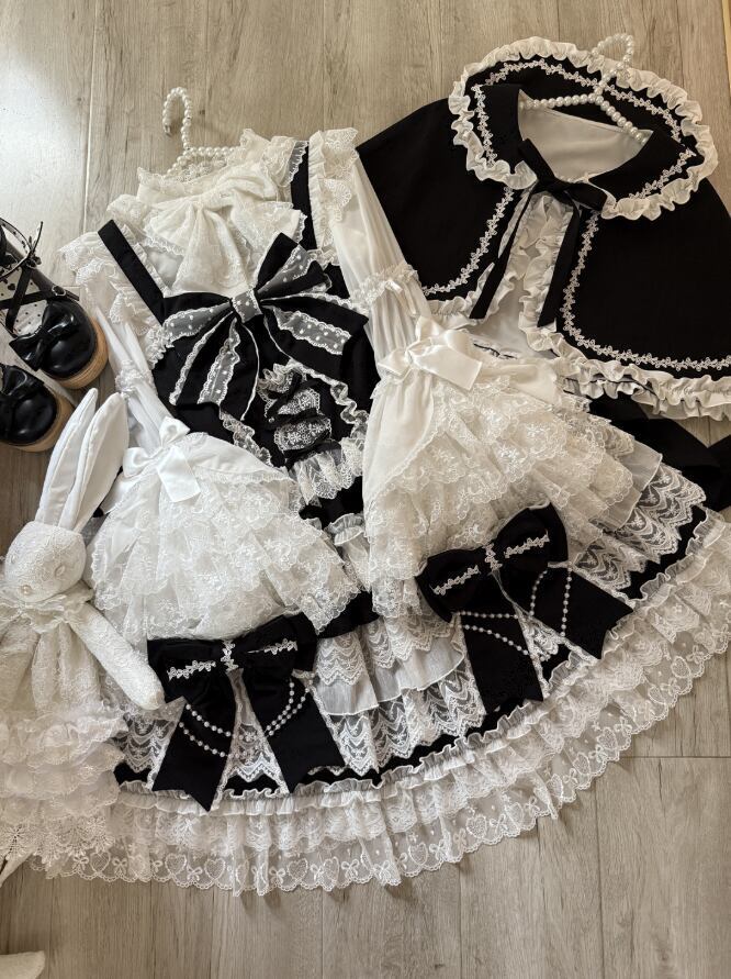 甘ロリ♡全4カラー うさ耳付きブラウス＆ロリィタJSK set33