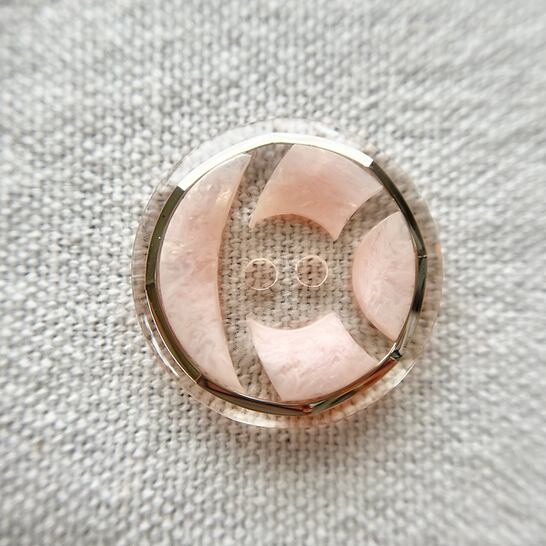 シルバーフレーム×マーブルパステルピンク 2穴 23㎜