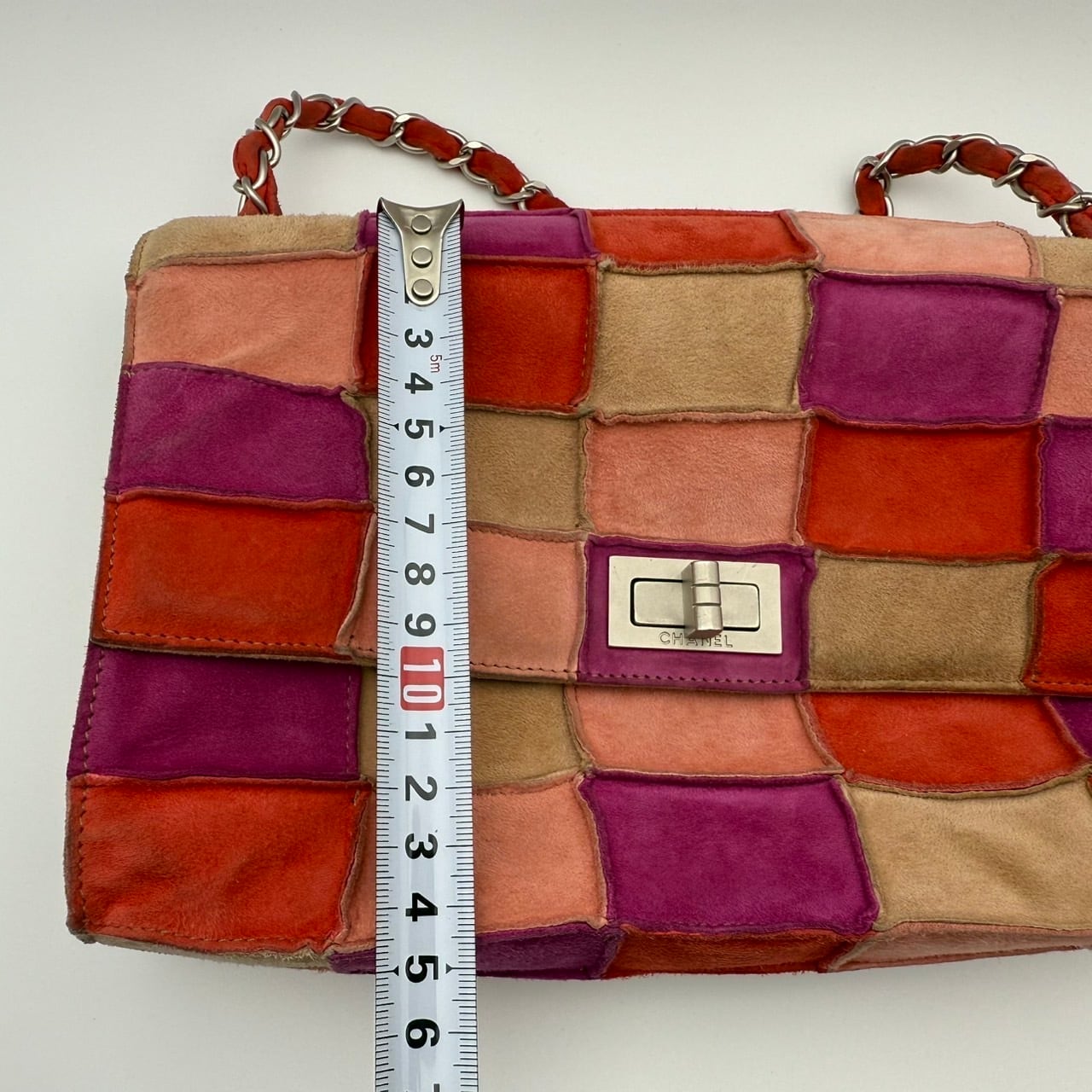 CHANEL シャネル チョコバー スエード チェーンショルダーバッグ 2.55