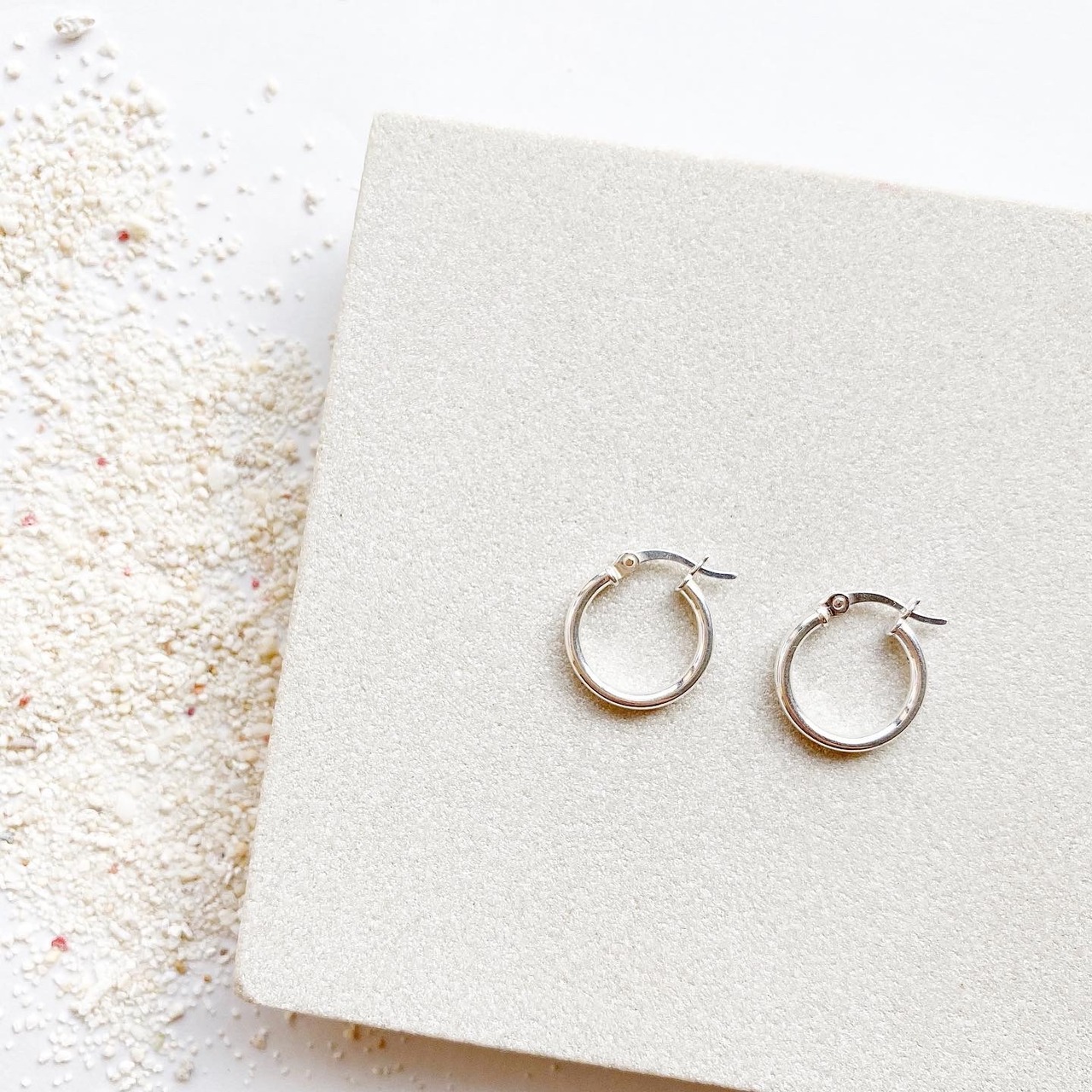 Silver mini hoop earrings