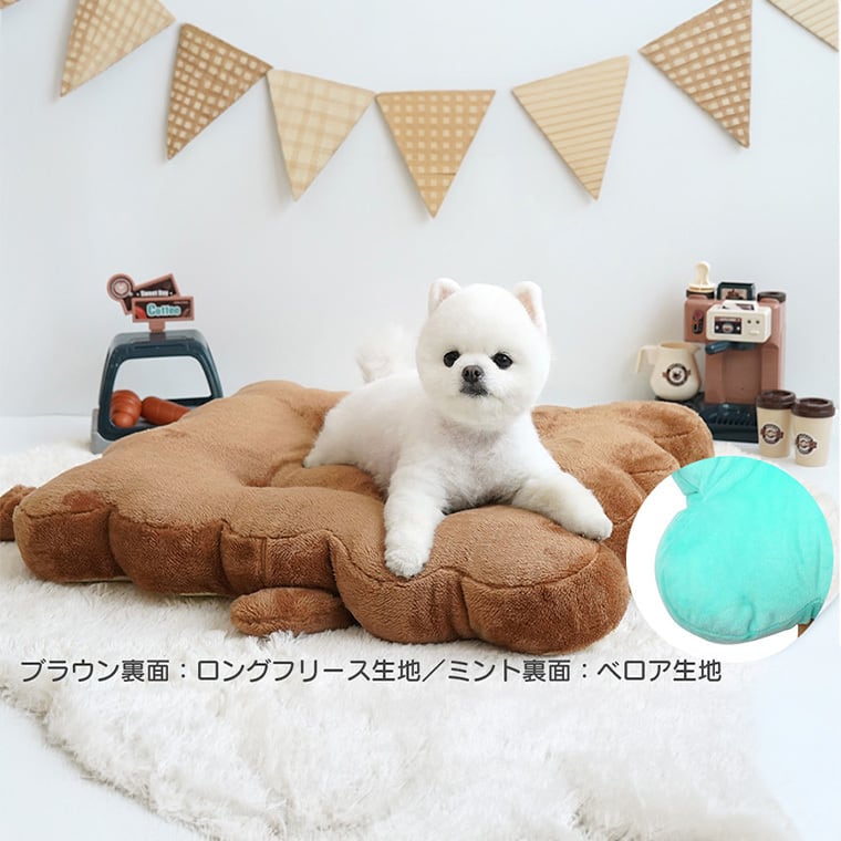 bakery cushion 2color / 犬用 ベッド ふんわり 冬 可愛い クッション 両面 ペットマット 猫用 韓国 ペット用品 小型犬 中型犬 ハウス 高級 犬 ペットベッド