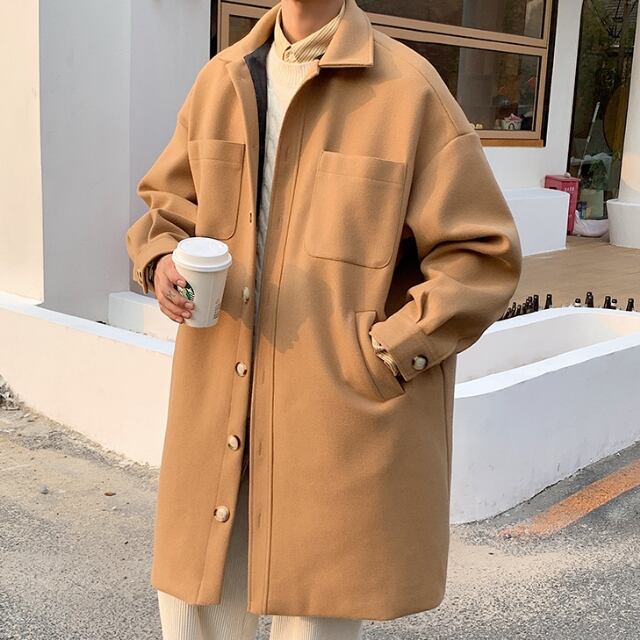 【予約販売】コート チェスターコート アウター ミドル丈 シンプル ビジネス 防寒 メンズ ブラック ベージュ グレー 防寒 お洒落 こなれ感 ベーシック 秋冬 大きいサイズ M/L/XL/2XL