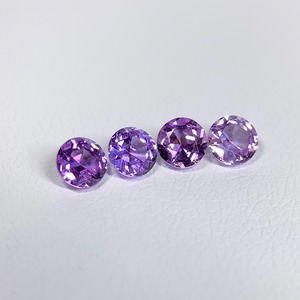 ローズカットサファイア 紫のグラデーション 4石セット 約3.4〜3.5mm r-0655