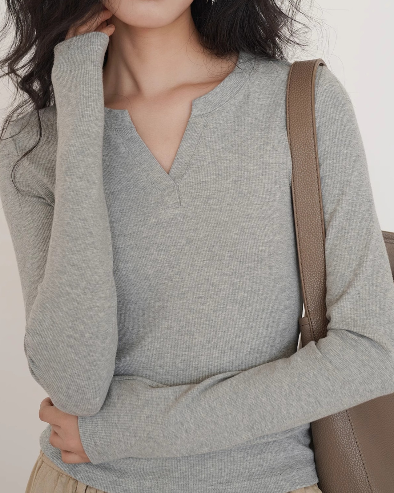 Key neck slim fit Top　T20170