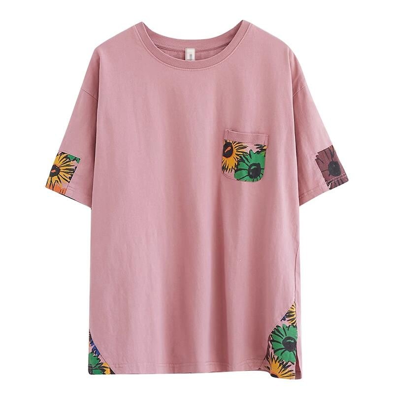 半袖ひまわりボックスTシャツ（4色）10003 | さらり＊ふわり