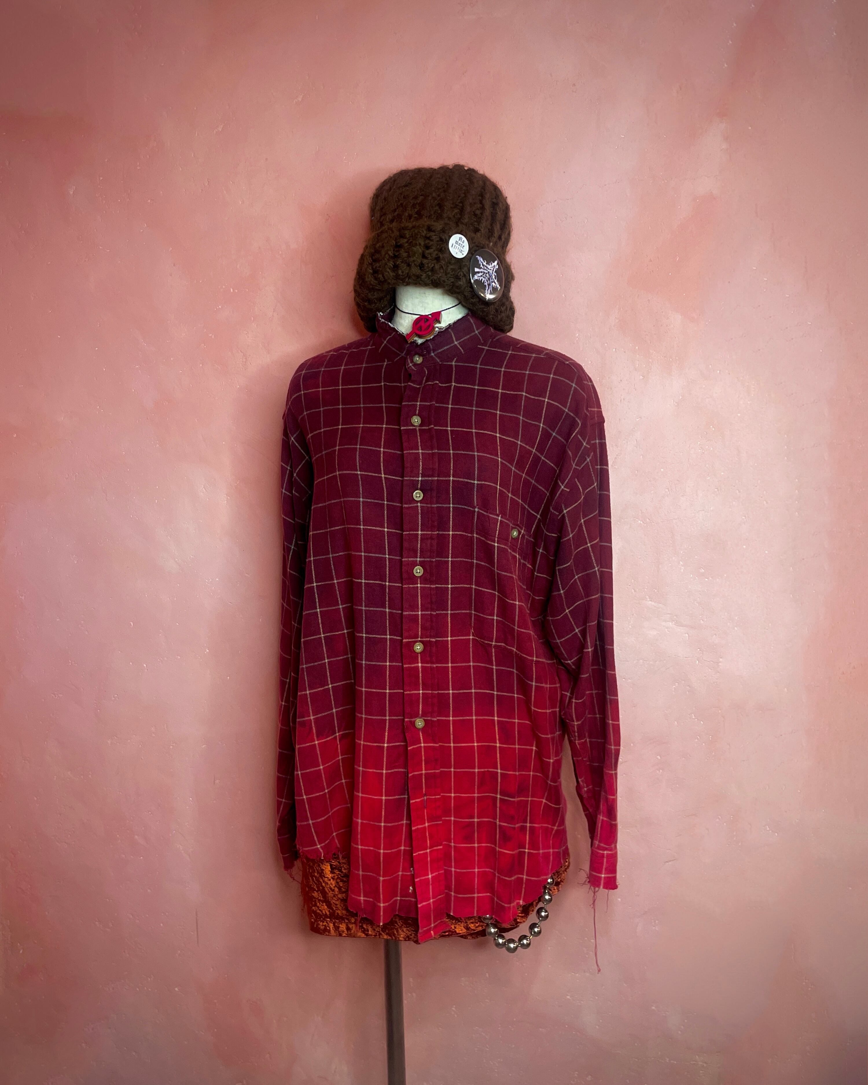 used custom bleach flannel shirt