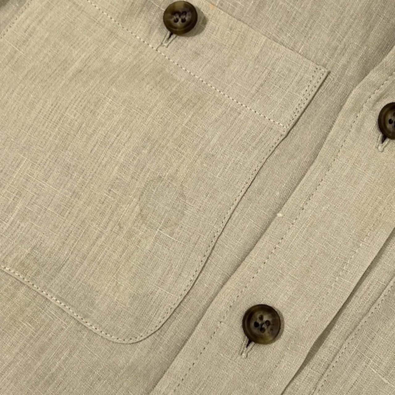 DAKS ダックス ミリタリー風 長袖シャツ /ベージュ系 メンズ