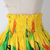 フラダンス 衣装 パウスカート イエロー系 アロハエミカ ハワイアンプリント アロハ フラ ダンス Aloha Emika レッスン 練習 花柄 植物柄 華やか 鮮やか かわいい おしゃれ シングル スカート ブラック系 グリーン系 オレンジ系 黄 黒 緑 黄緑 橙 ビビッド フレア スカート エスニック ハワイ かわいい