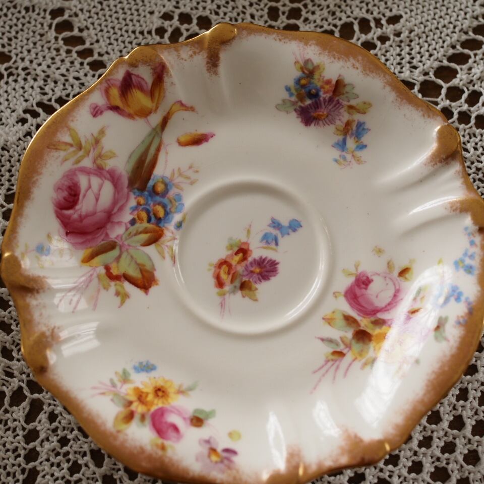 美品 英国Hammersley ハマースレイ ドレスデンスプレイ 手描きフラワー