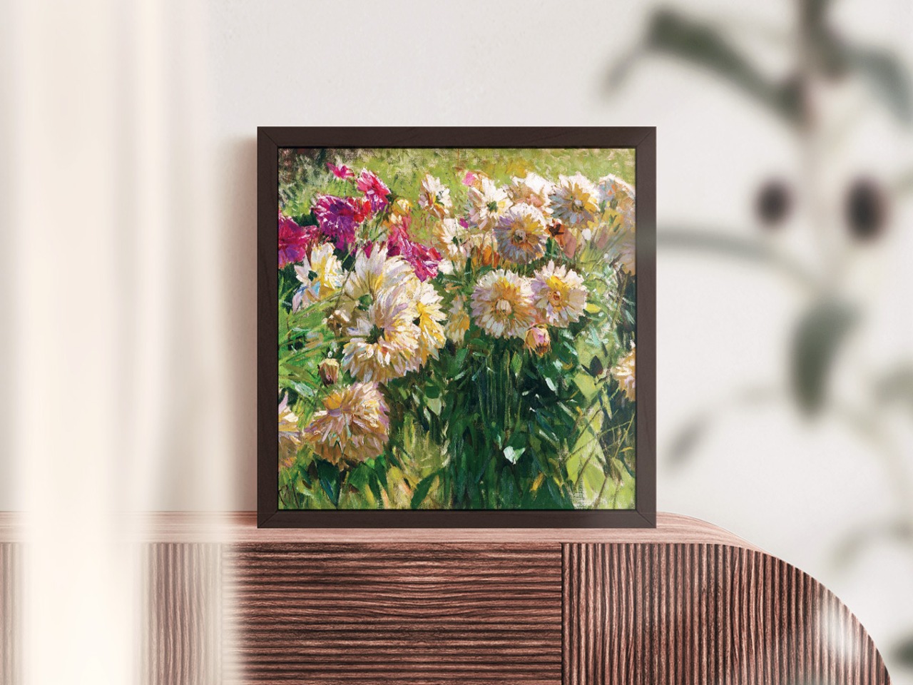 [額縁付き] Dahlias（ダリア） カール・モル アートポスター 323×323mm 風景画 額装 天然木 ポスターフレーム 木製 絵画 日本製 APFS036 - 3