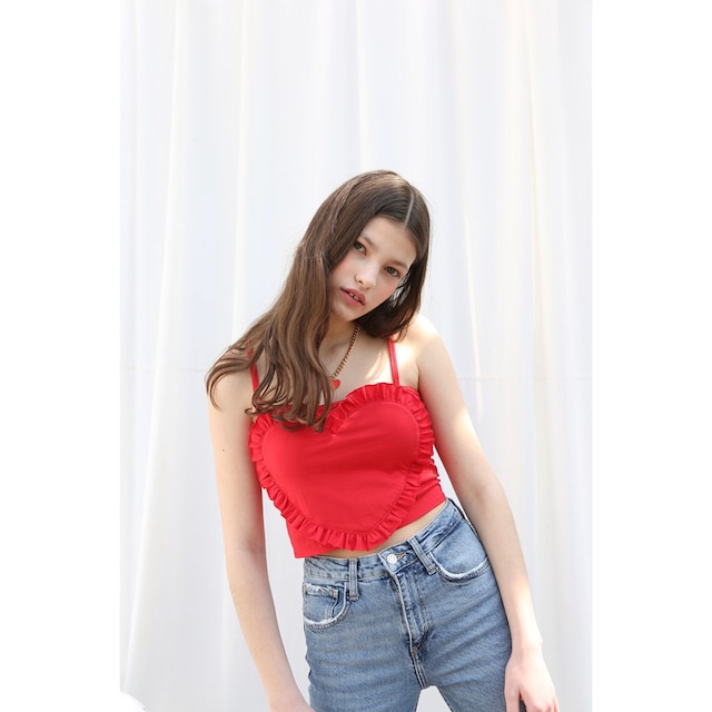 [CLUT STUDIO] 0 7 love my self crop top - RED 正規品 韓国ブランド 韓国ファッション 韓国代行 韓国通販 トップス