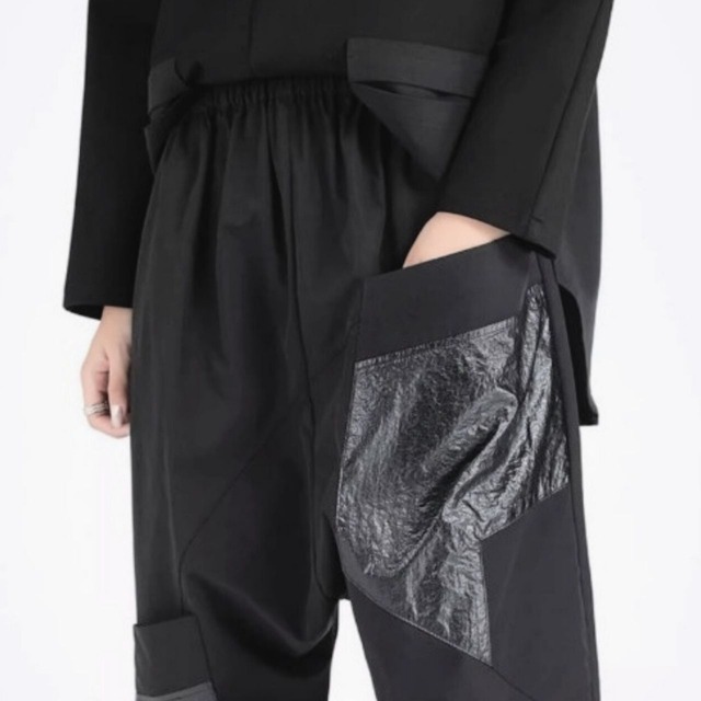 Patch pocket ankle length sarouel pants C0891