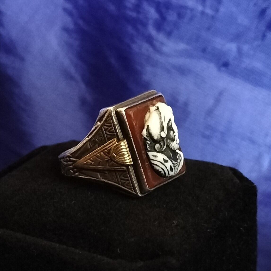 Antique Silver and Gold Cameo Ring