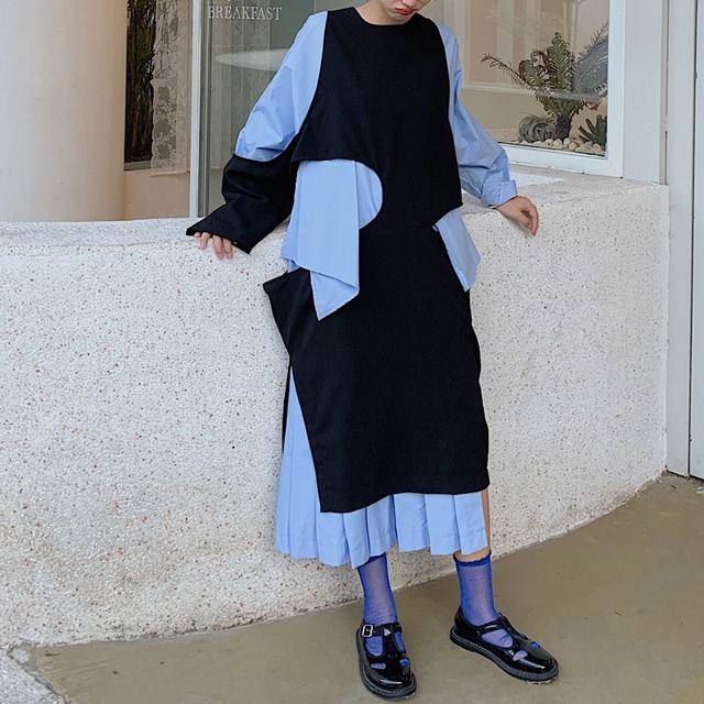 Layered cut pleats one piece＊S-428