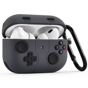 【在庫処分】CAGOS AirPods Pro 2 ケース 第1/2世代対応 エアーポッツプロ ケース カバー シリコンケース 3D 漫画 Airpods Pro 収納ケース 分離式 おしゃれ ワイヤレス充電対応 カラビナ付き LEDライト可視 2019/2022年発売用 シリコン素材 キズ防止 耐衝撃 軽量 防塵 紛失防止 持ち運び便利 (PRO 2 ケース 濃い灰色)
