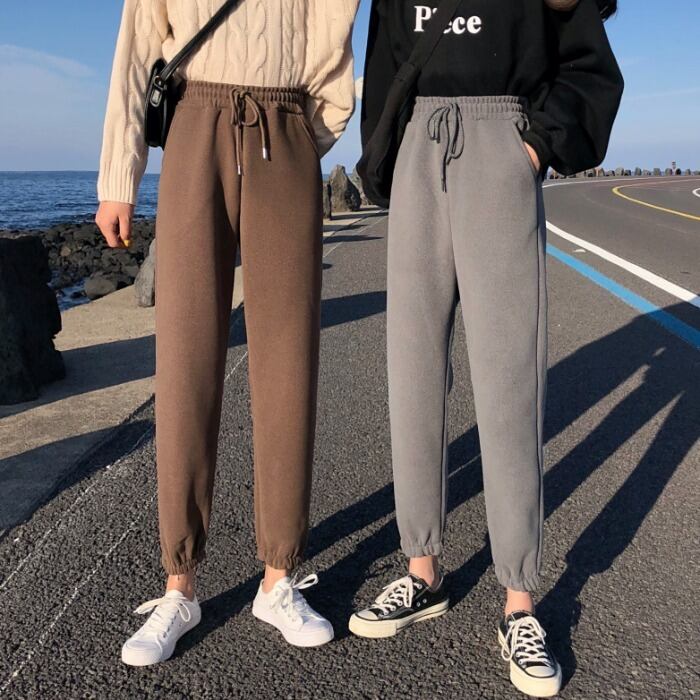 パンツ スプリングオータム薄手ベルベットルーズカジュアル 春物 秋物 1号婦人71495476345