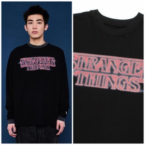 【littlesunnybite / LSB】STRANGER THINGS × little sunny bite Logo long tee リトルサニーバイト ストレンジャーシングス コラボアイテム カットソー ロンT ブランド ファッション メンズ ユニセックス ストリート