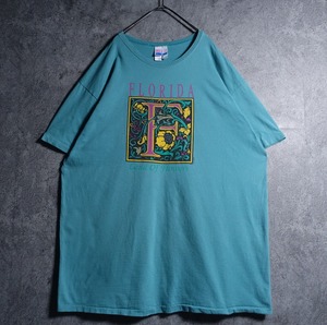 90s “Hanes” Emerald Green FLORIDA Artistic Print T-shirt