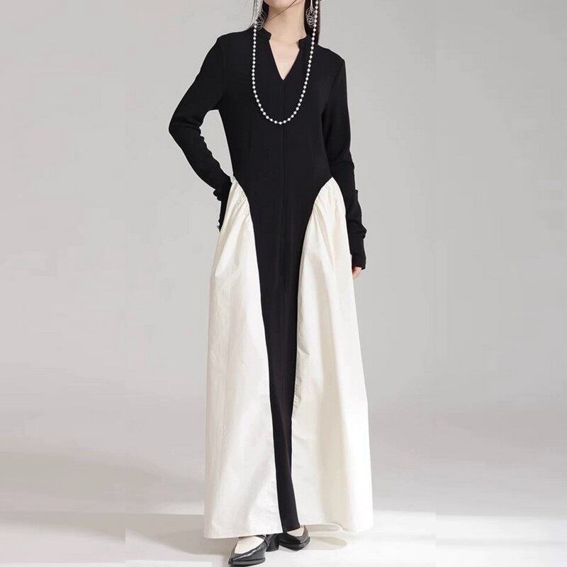 V ネックスデザインワンピース A0051