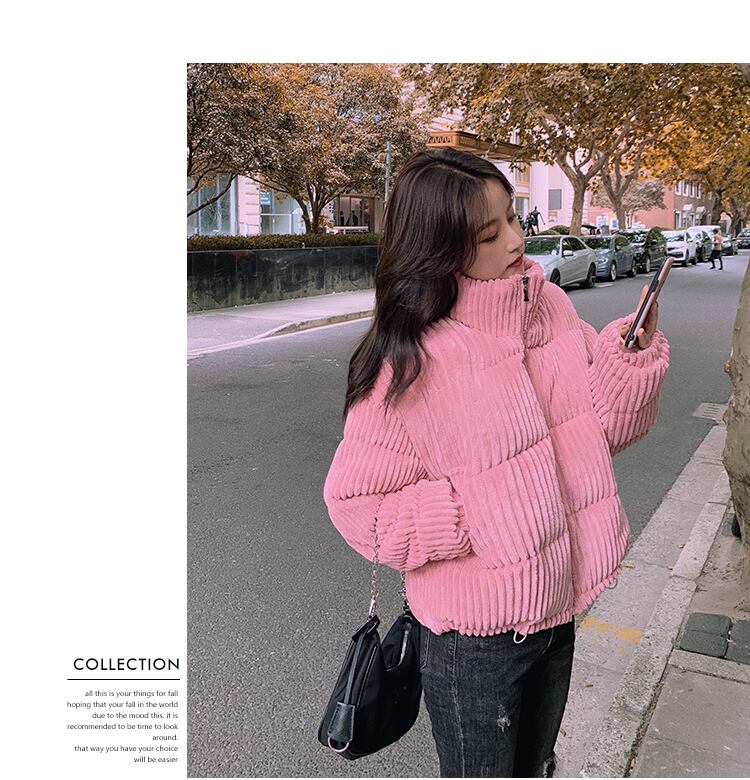 ショートコーデュロイジャケット オータムウィンター ピンク 秋物 冬物 スーパーモール6538324001