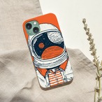 受注生産 iPhoneケース 宇宙飛行士とオレンジ惑星｜レトロ宇宙 RFSP018A