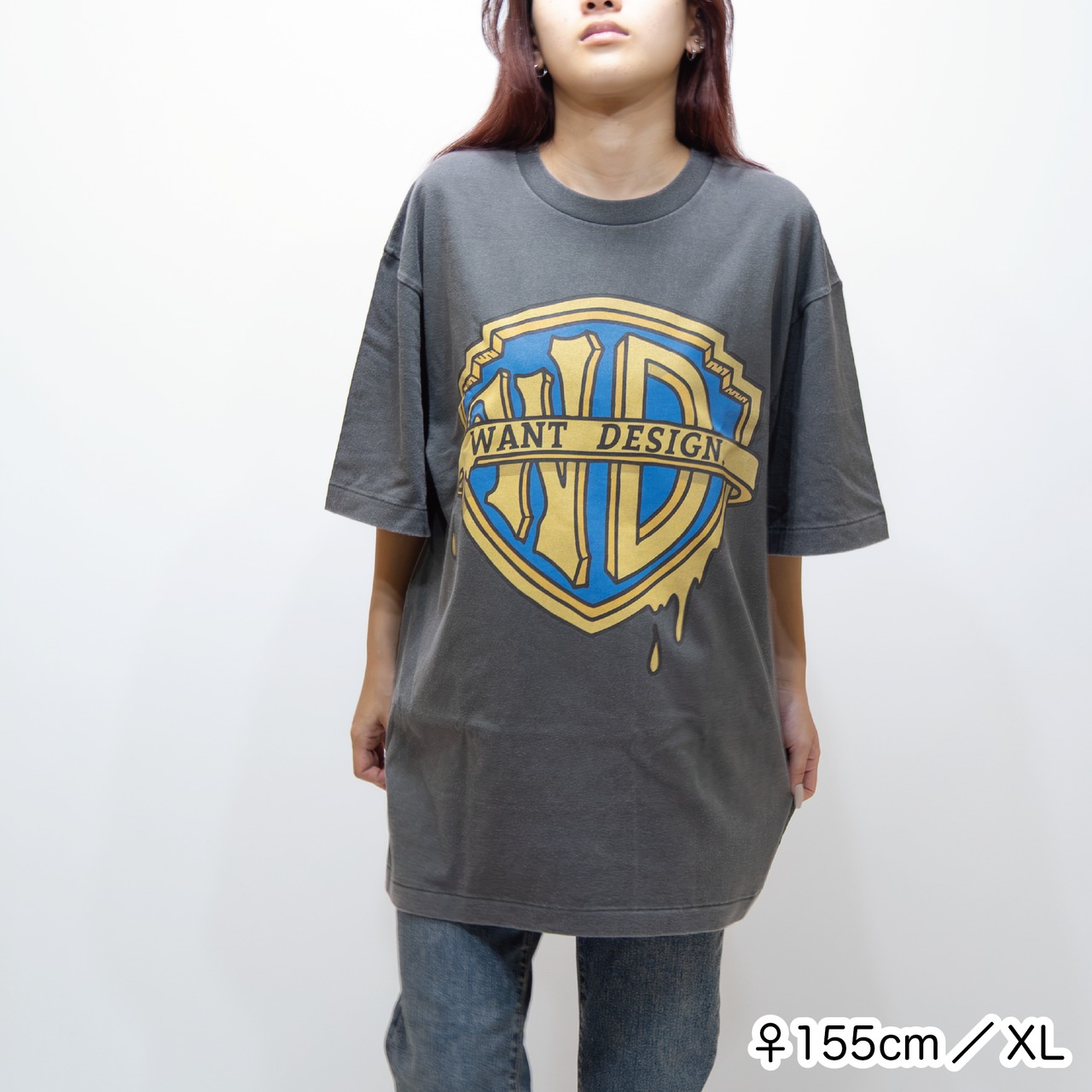 WANT emblem TEE [フェードグレー]