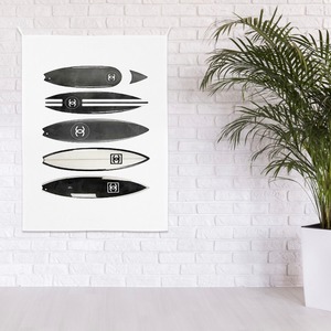 Surfboard Illustration Fabric Poster 3size シャネル ブランド イラスト ファブリックポスター 韓国 Tokki Maeul トッキマウル 韓国雑貨通販サイト