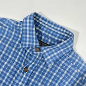 90s TARAS BOULBA タラスブルバ チェック 長袖シャツ S/ブルー/メンズ/アシックス/ビンテージ