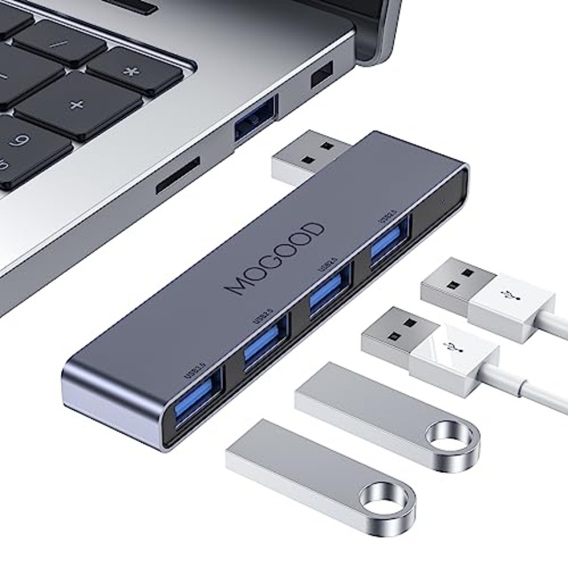 MOGOOD USBハブ3.0 USBスプリッタ ノートパソコン用USBハブノートマルチポートアダプタ USBポートエクスパンダノートパソコン、PC、MacBook、Mac Pro、Mac Mini、iMac、Surface Pro