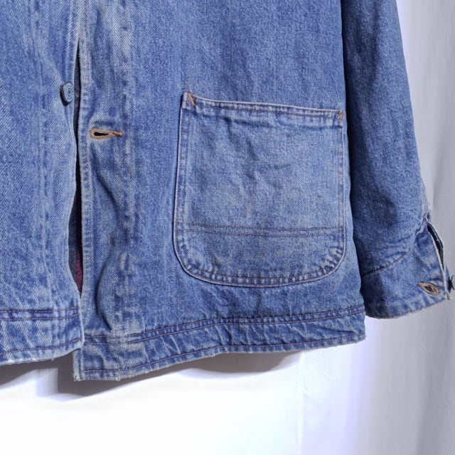 1990s Ralph Lauren Polo Country Blanket Lined Denim Chore Jacket