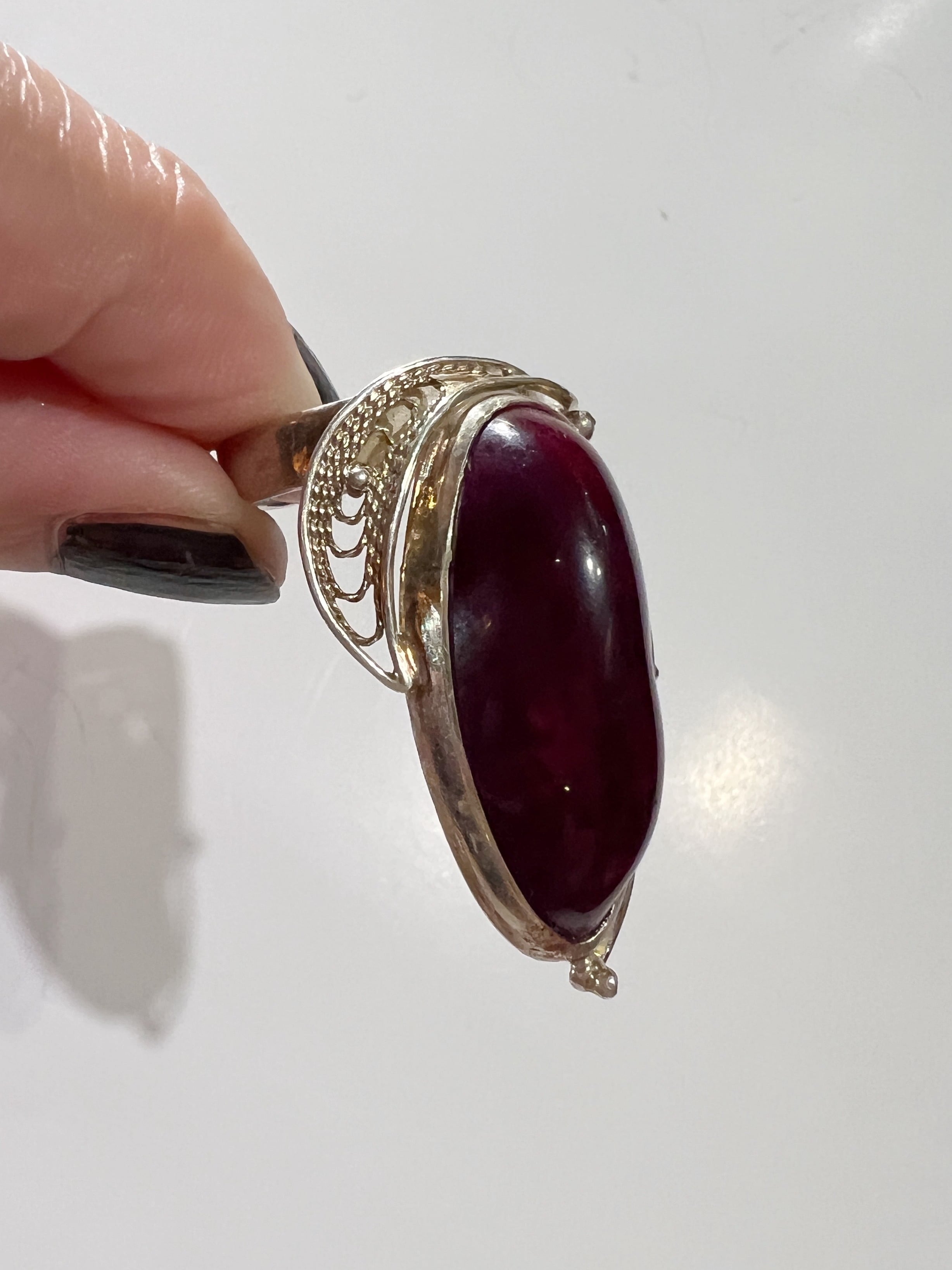 【17号】Uzbekistan desiner's 925 silver stone ring