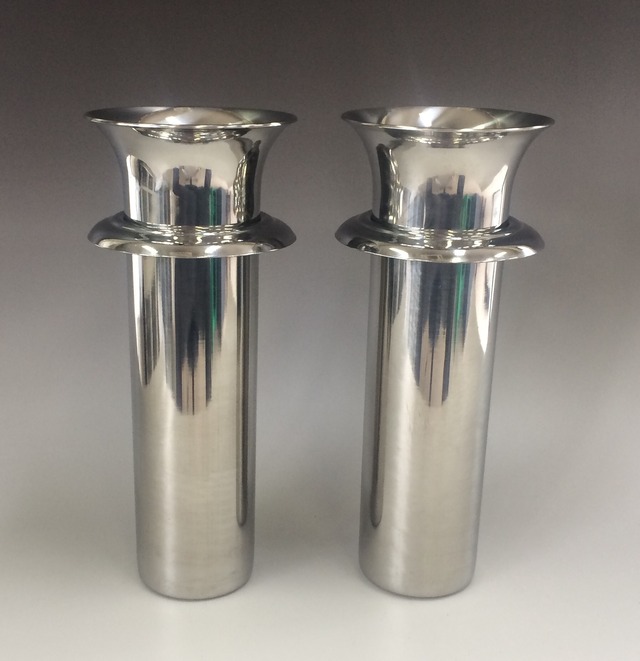 ステンレス製　ツバ付花立　ひまわり　68Φ