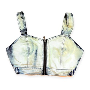 REMAKE DENIM BUSTIER / BLEACH