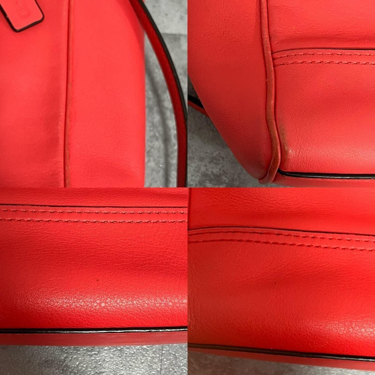 COACH】コーチ 無地ハンドバッグ レザー 2WAYショルダーバッグ レザー