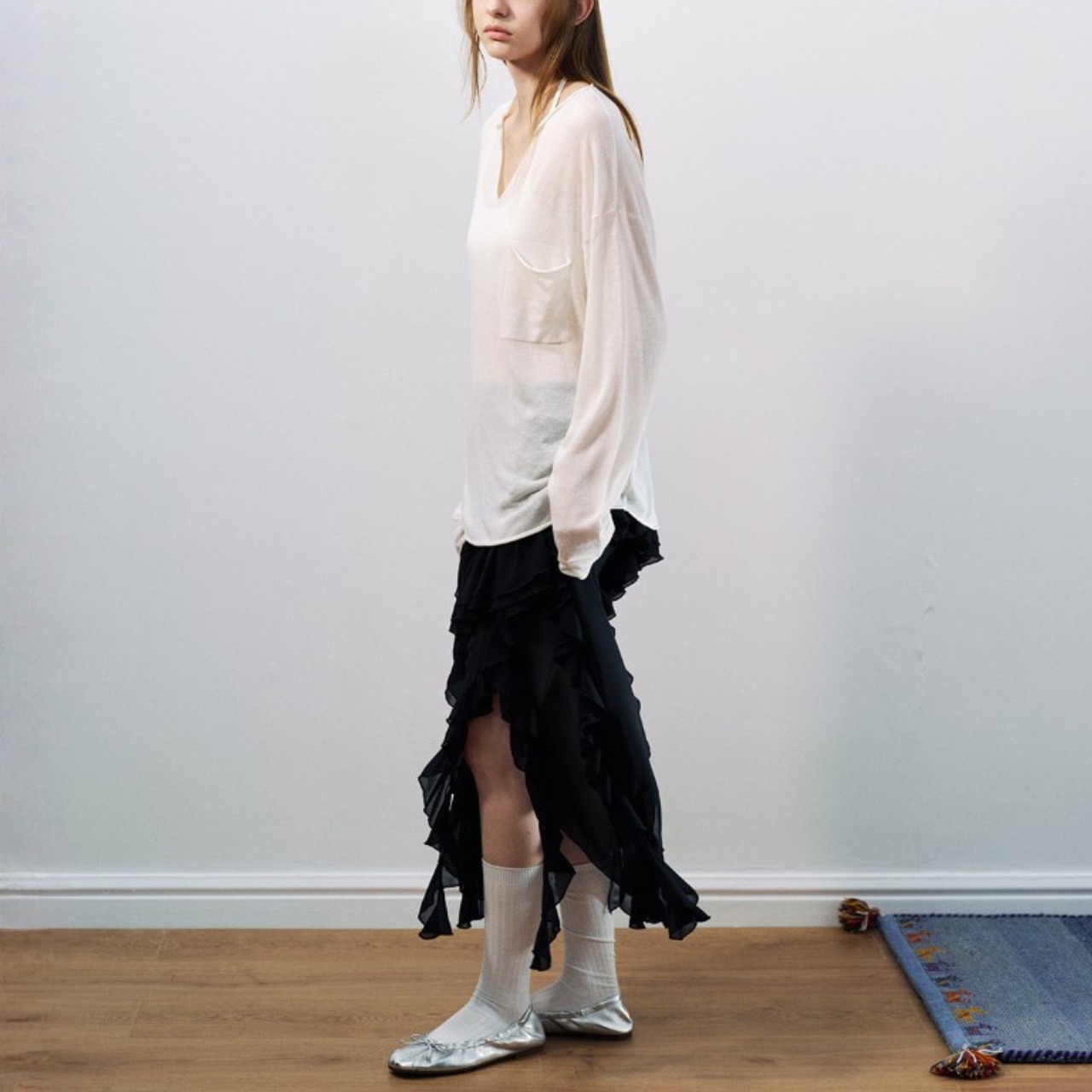 Cascade Chiffon Frill Skirt F0581