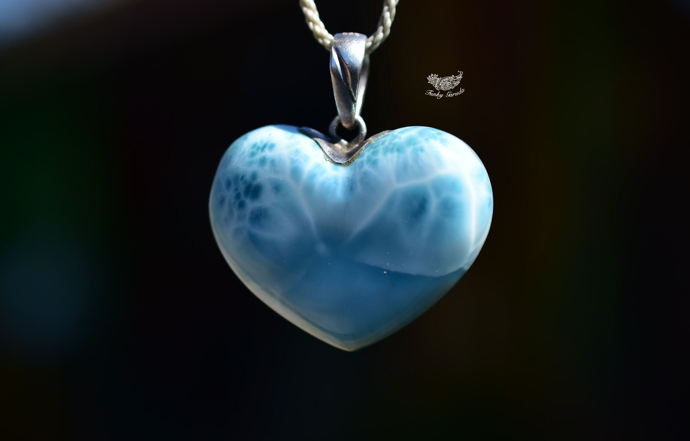 高品質/ラリマー/ペンダント/ハートデザイン コレクション☆大粒☆高品質☆ハート型☆ラリマー ペンダント14