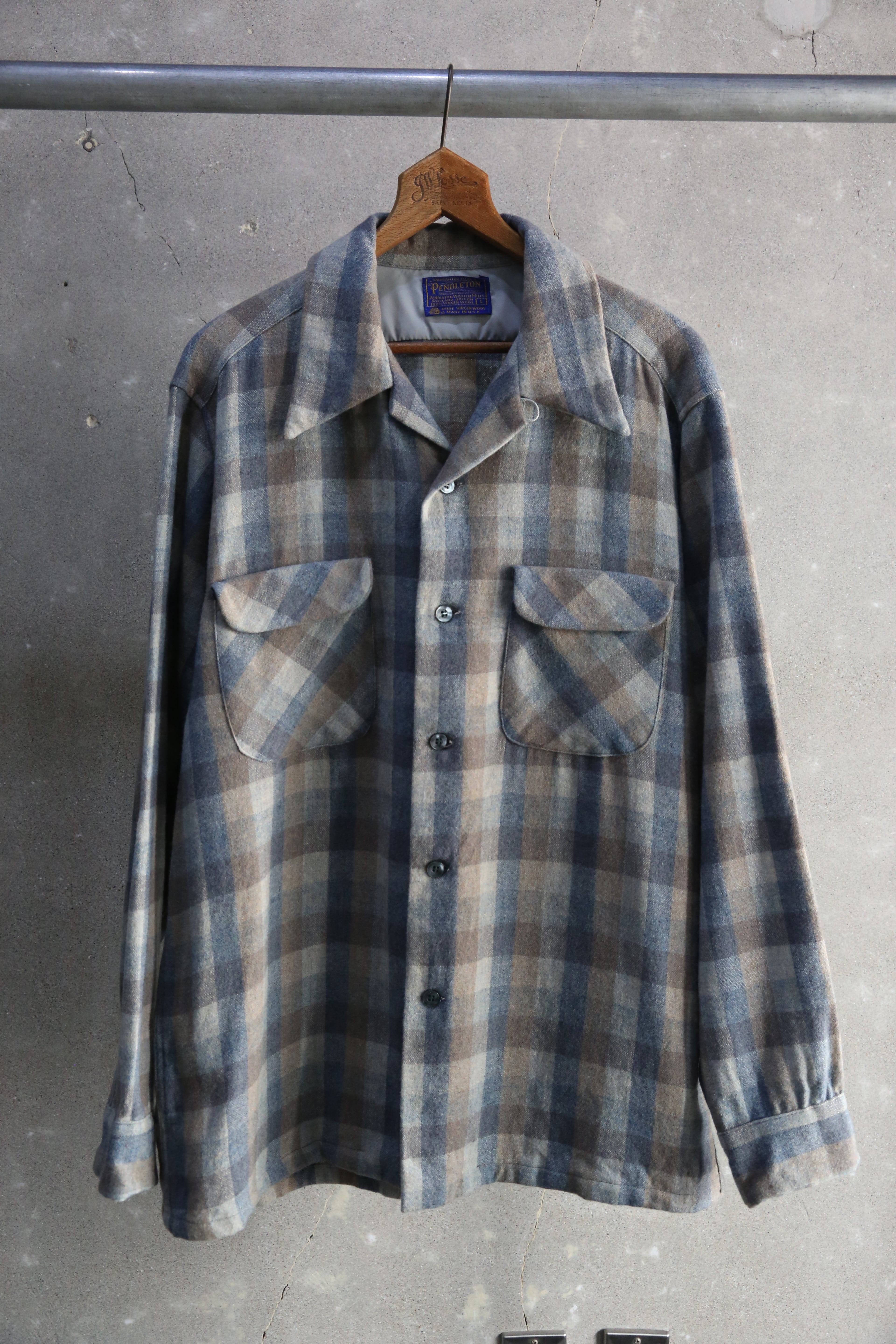 70s【Pendleton】Wool Open Collar Shirt USA製 | the Holic vintage