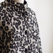 SINME レオパードジャケット　ホワイト×ブラック