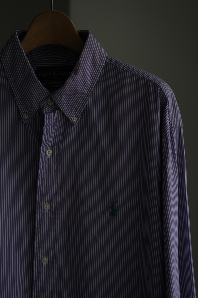 Utah／90's "Ralph Lauren" CUSTOM FIT stripe shirt／purple