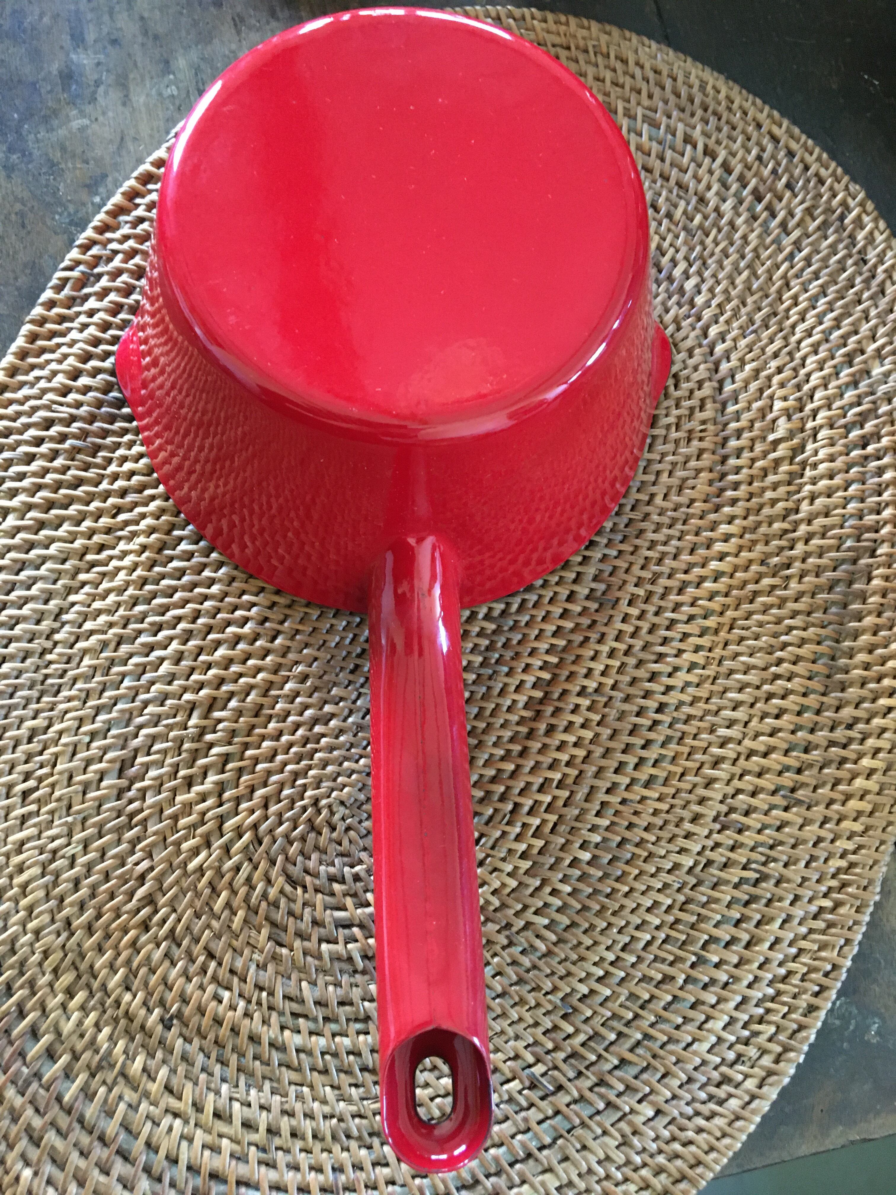 タイのホーロー片手鍋赤   雑貨屋スミカ