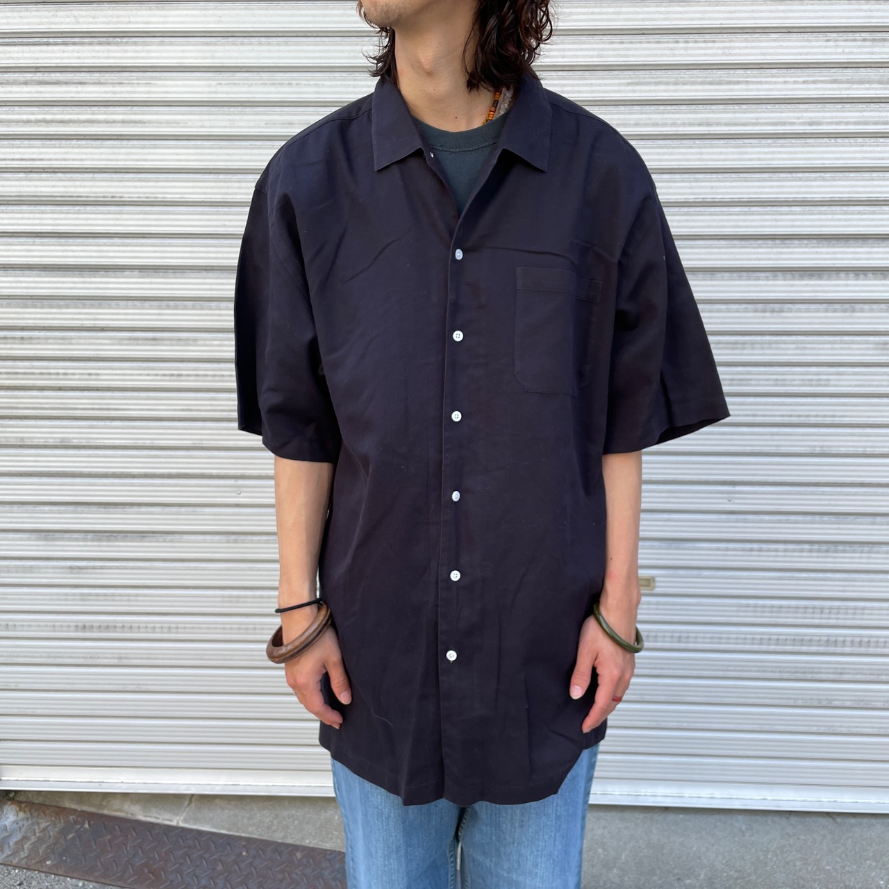 『送料無料』90s Ralph Lauren 半袖シャツ　XL CHAUNCEY 黒　レア
