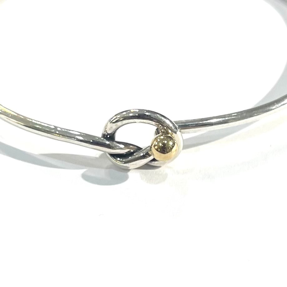 美品✨ティファニー ラブノット シルバー925 k18 ブレスレット TIFFANY&CO. 】2912 K18 silver925 ラブノットブレスレット