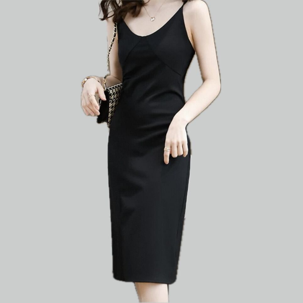 Sleeveless tight dress with slit 00070