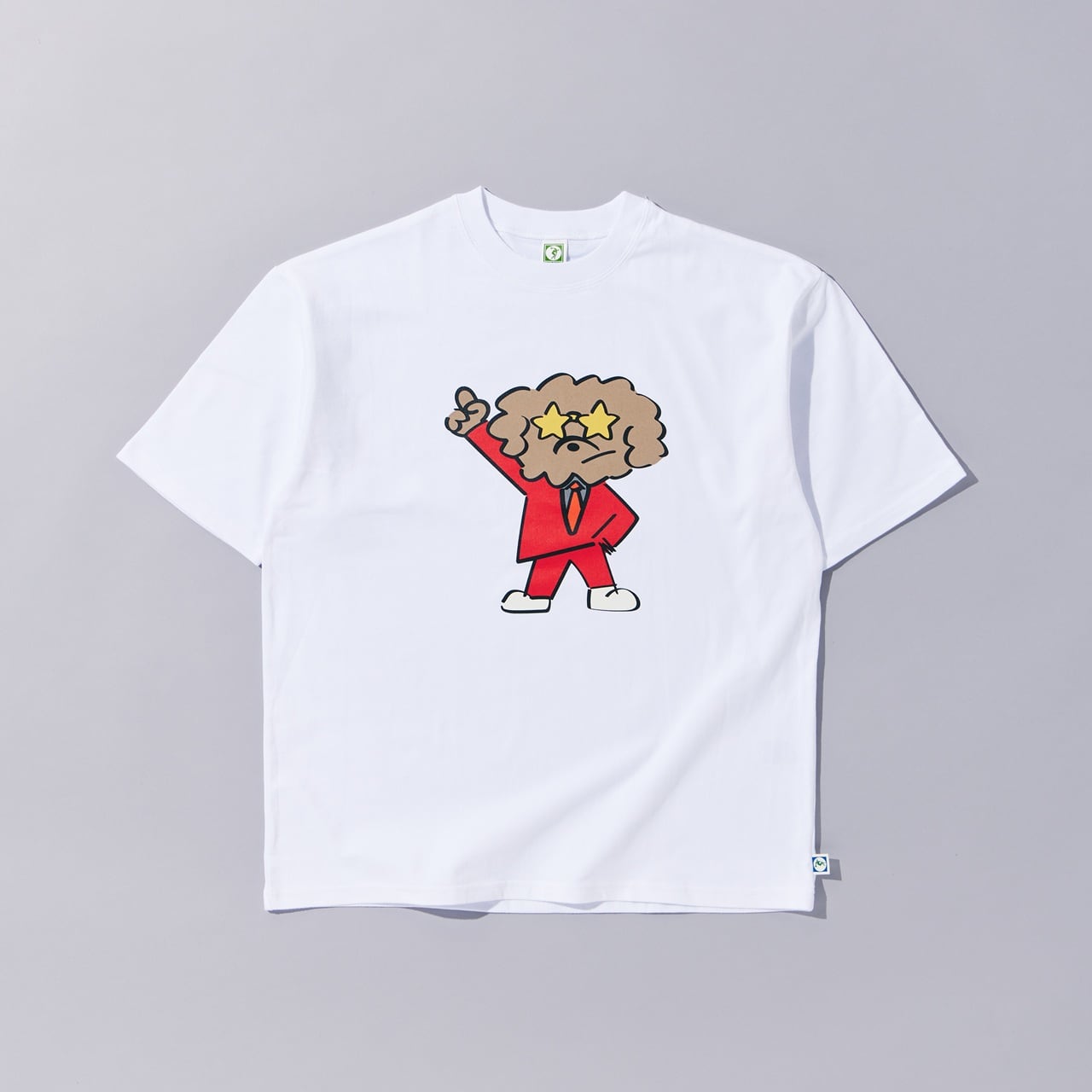 愛犬バレン×DiscusスタープリントTシャツ-WHITE- Mサイズ