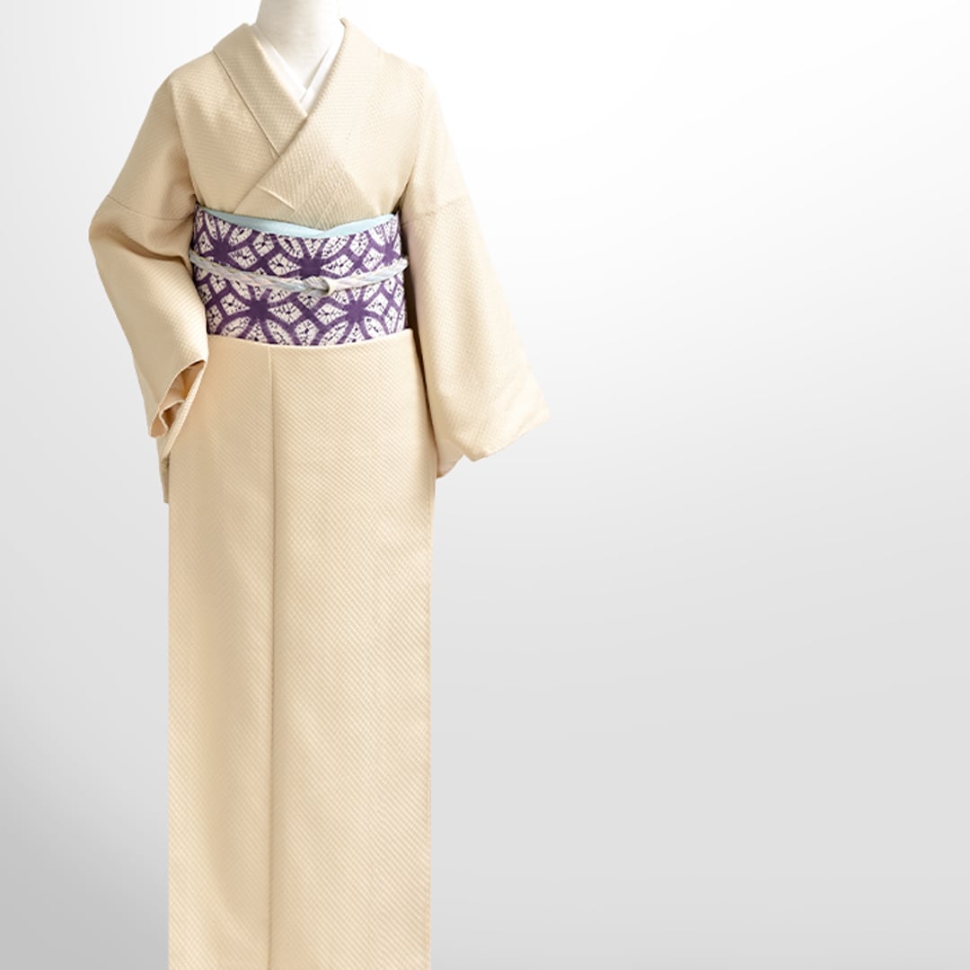 紫根染め 小紋（正絹） 【極美品】 吉田 羊さんがまとう宮城県加美町産の“紫根染”の着物