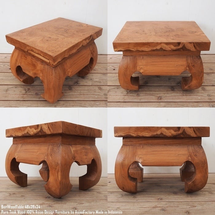 超希少 瘤杢のチーク材 一点物 極厚 一枚板 オールドチーク テーブル