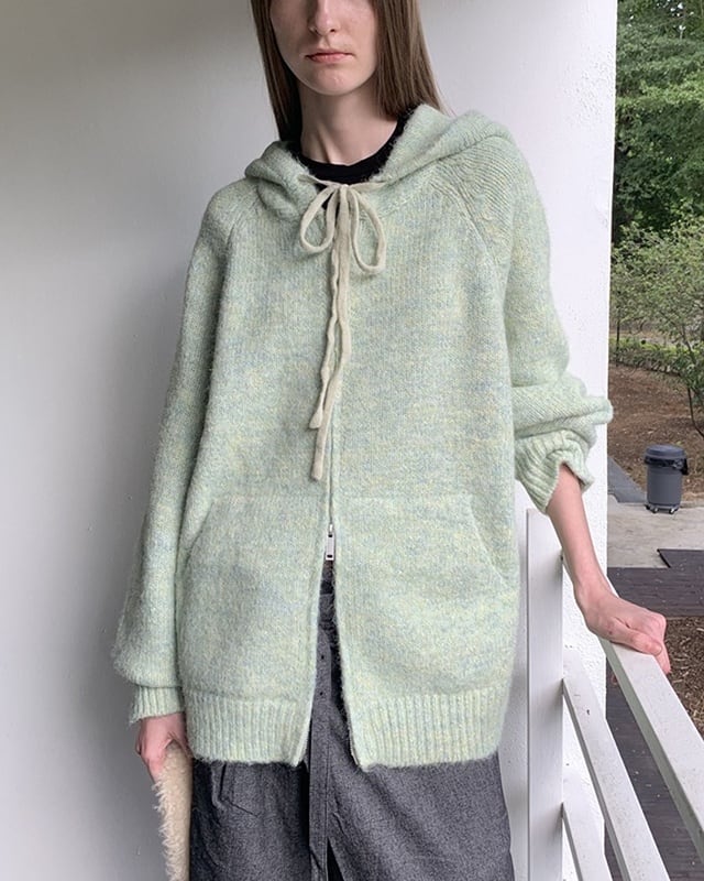 zip up knit parka j-0267 | blanks